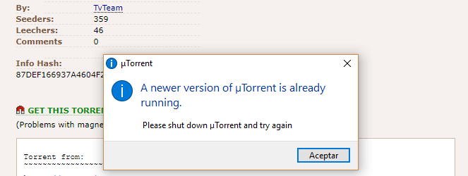 utorrent error
