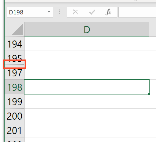 excel hidden row